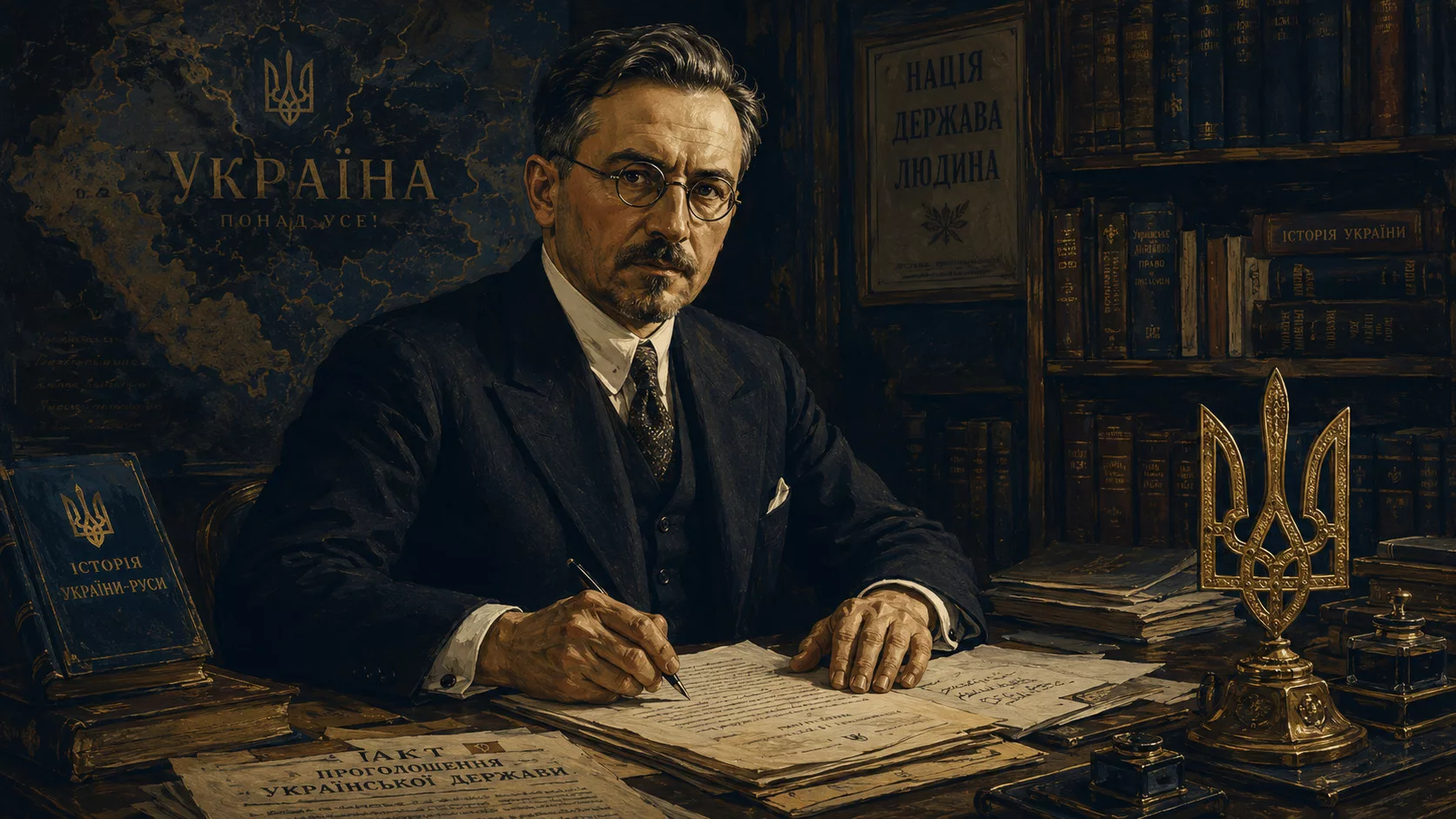 Портрет старшого українського лідера 1938-1940 у кабінеті