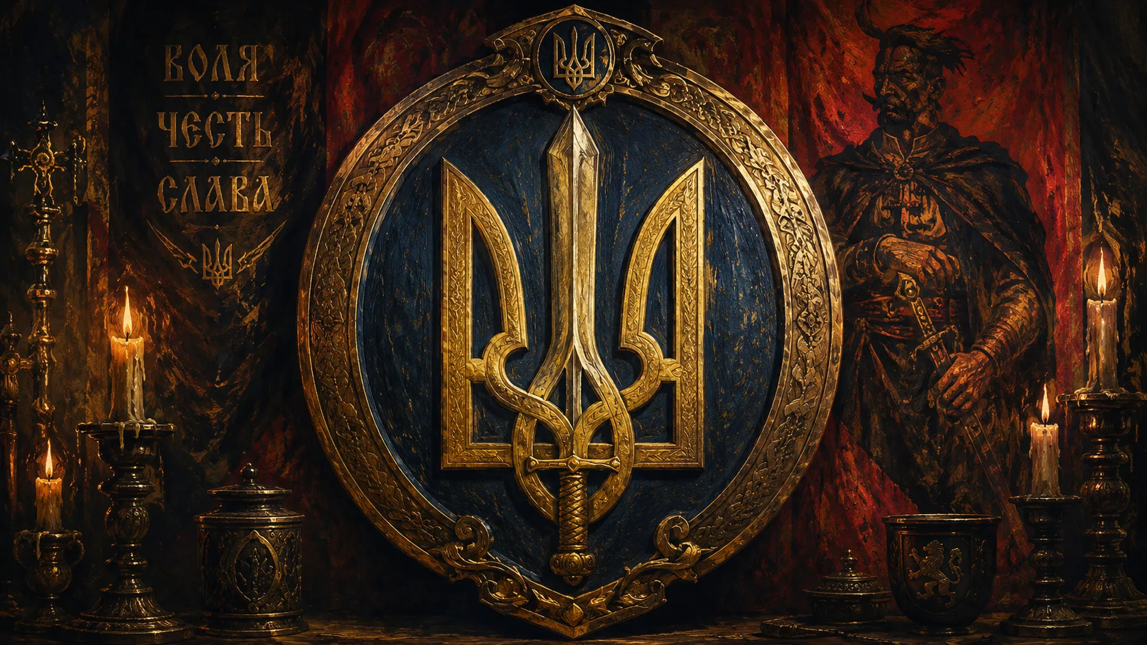 Емблема ОУН — тризуб з мечем