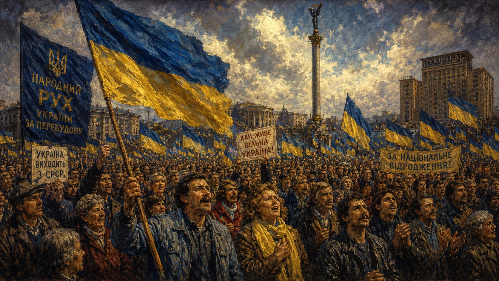 Українська діаспора з прапором