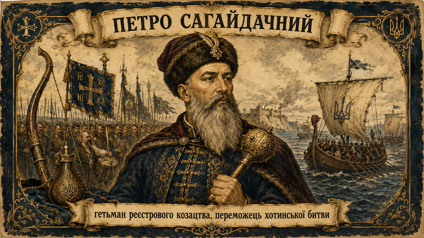 Гетьман Петро Сагайдачний з булавою