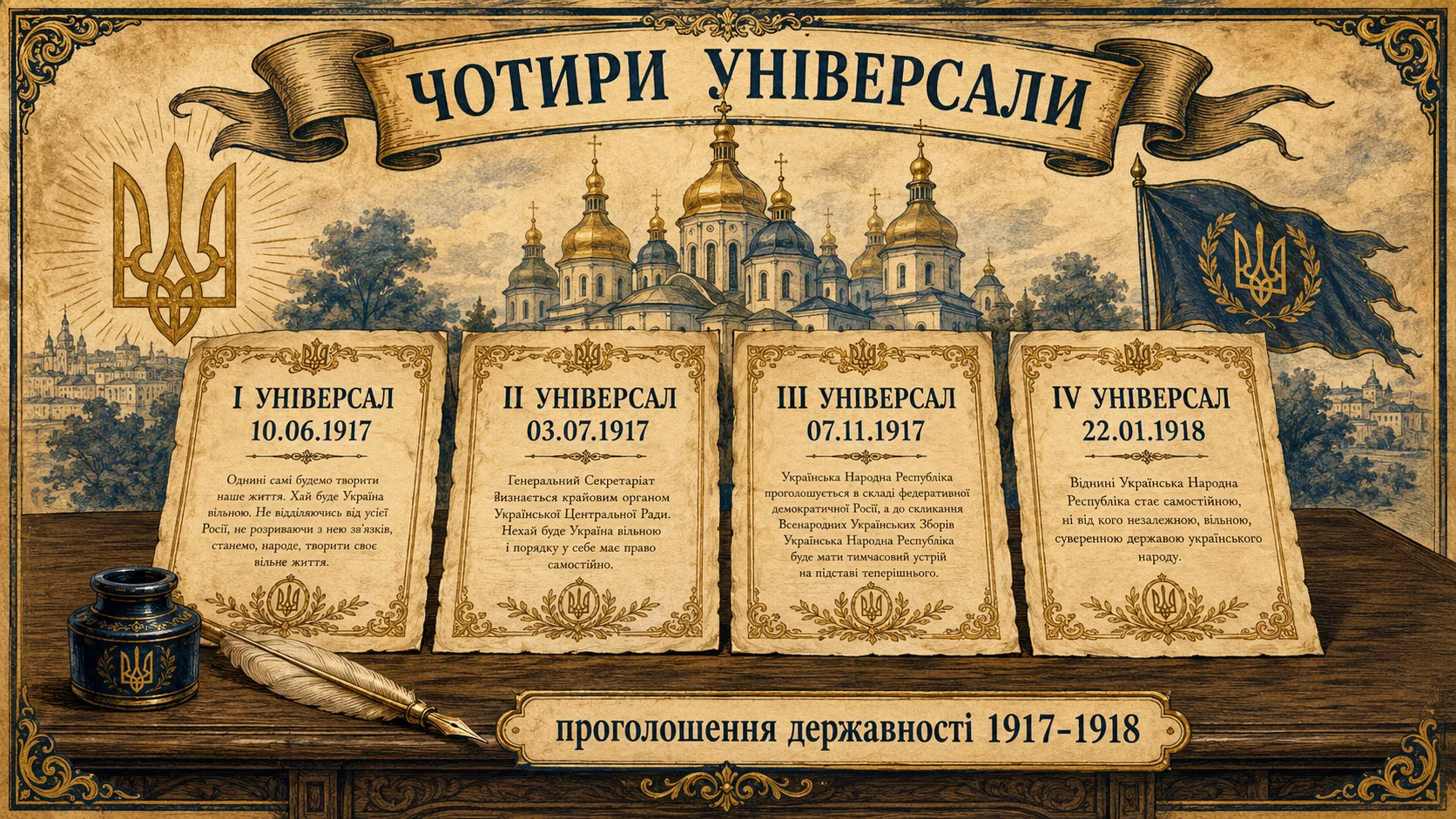 Чотири Університсали Української Центральної Ради 1917-1918