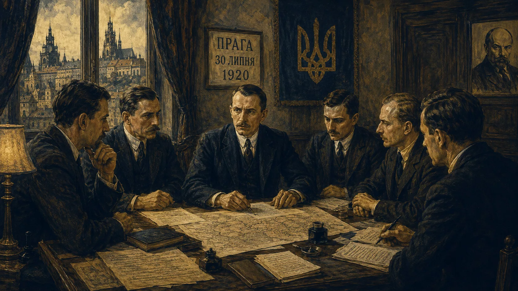 Євген Коновалець і офіцери засновують УВО у Празі 1920
